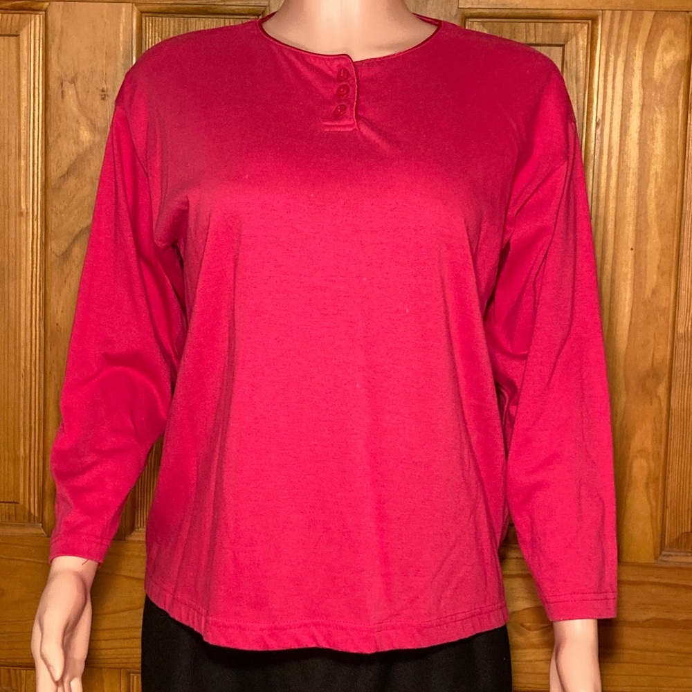 EUC Vintage 80s CSL Cherry Stix Ltd. 3/4 Sleeve Top Size M